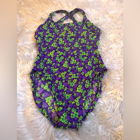 Vintage 1990’s Floral Cross Back Swimsuit by Sundays - Picture 1 of 2